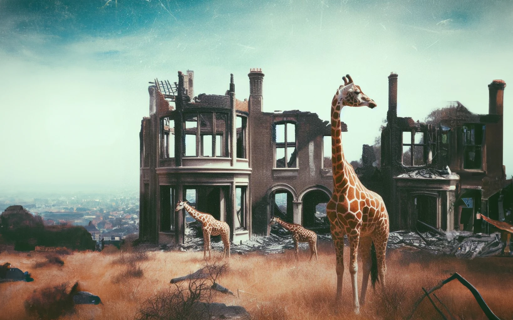 A giraffe in Malibu